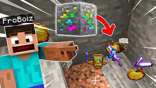 Minecraft, But Ores Drop OP ITEMS !!