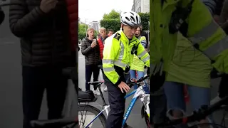 Irish Woman stands up Garda