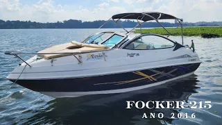 Teste completo Focker 215 cabinada com 01 X Evinrude 150HP E-tec