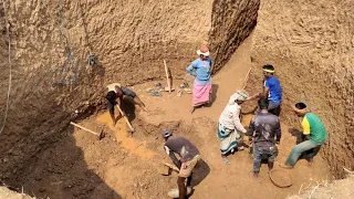 Well Digging By Hand Step By Step || Full water in 20 feet.