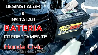 Cómo DESINSTALAR e INSTALAR Correctamente una BATERIA HONDA CIVIC 2001-2005