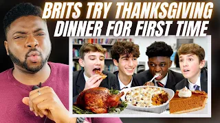 🇬🇧BRIT Reacts To TRYING THANKSGIVING DINNER FOR THE FIRST TIME!