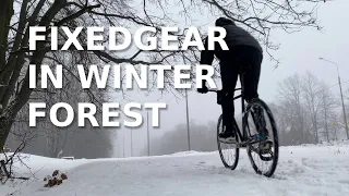 Fixed gear winter trip in Russian forest