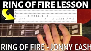 Ring of Fire by Johnny Cash - Guitar Lesson WITH TABS