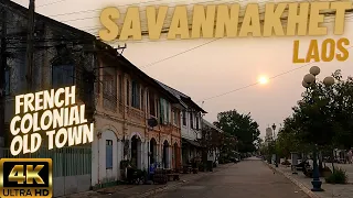 The French Colonial Old Town of Savannakhet, Laos 🇱🇦 4K