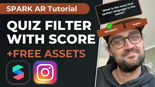 Quiz Filter with Score - Spark AR Studio Tutorial | + Free Assets (ArBlock + Figma File)