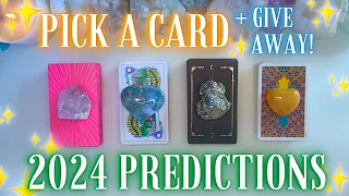 🌟 2024 PREDICTIONS! 🌟 + Personal Reading Giveaway 🎉 Detailed Pick a Card Tarot Reading ✨