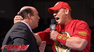 John Cena gives Paul Heyman until halftime: Raw, Sept. 15, 2014