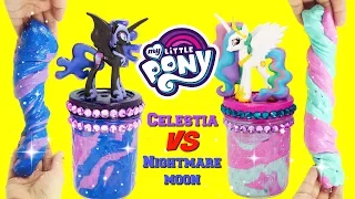 D.I.Y. MY LITTLE PONY Princess Celestia VS Nightmare Moon Slime Challenge