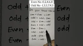 Facts of Even N Odd Numbers | #Shorts #viralshort #shortvideo #youtube #youtubeshorts#maths#khansir