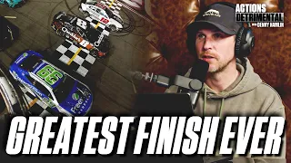 Denny Hamlin's Reacts to Insane Finish at NASCAR Atlanta Race.