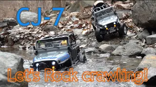 Axial® SCX10™ III Jeep® CJ-7 ll Off-road adventure ll Rock crawling in the Creek.
