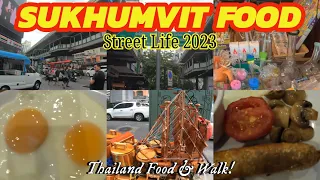 Eating Bangkok's BEST VALUE BREAKFAST & Sukhumvit Road Scenes 2023