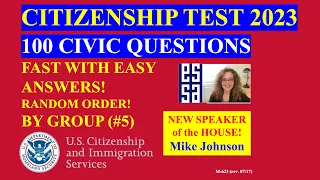 2023 EASY Answer Fast By GROUP USCIS Official 100 Civic Questions & Answers US Citizenship Interview