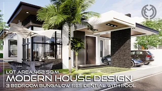 MODERN HOUSE DESIGN: 3 BEDROOM BUNGALOW RESIDENTIAL WITH POOL (462 SQM LOT)