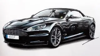 Aston Martin DBS Volante Speed Drawing by Roman Miah