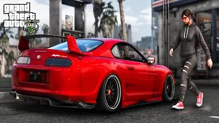 GTA 5 TOYOTA SUPRA 2JZ + REALISTIC  ENGINE SOUND SHOWCASE  WITH GAMERHINT