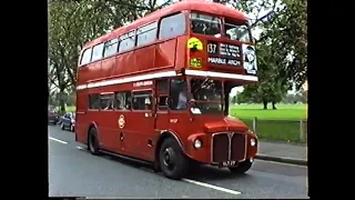 London Buses 1991-Routemasters at Clapham Common, Battersea Park Road & Clapham Junction