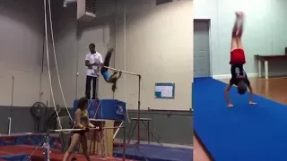 gymnastics fails try not to laugh challenge - Compilation