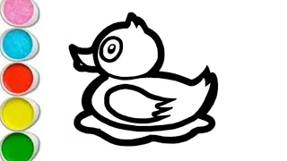 Duck drawing, coloring & painting for kids and toddlers,1