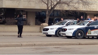Police takedown in Saskatoon, Sk. April 3, 2015.