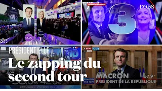 Comment les chaînes télé ont annoncé la victoire de Macron au second tour