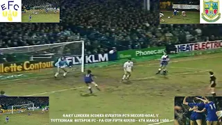 GARY LINEKER SCORES EVERTON FC’S SECOND GOAL V TOTTENHAM HOTSPUR FC – FA CUP FIFTH ROUND – MAR 1986