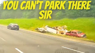 YOU CAN'T PARK THERE SIR Road Rage  Bad Drivers Hit and Run Instant Karma Brake Check Dashcam