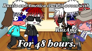 Russia and America stuck in a room with RusAme for 48 hours/ Gacha club/ Countryhumans/ part 1