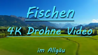 4K Drohne Video von Fischen im Allgäu. Iller Zusammenfluss Weiler Ach und Grundbach.