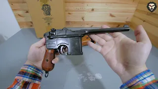 Макет пистолета Denix D7/1025 Mauser C 96 (ММГ, приклад) видео обзор 4k