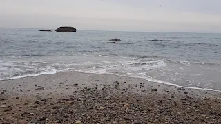 Lonely pebble beach sound of waves 1 hour