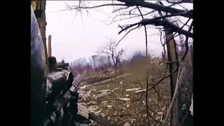 The Ukrainian military uses a 7.62mm ZBROYAR Z-10 type sniper rifle to engage the occupants.