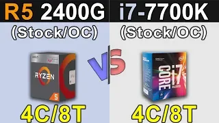 Ryzen 5 2400G Vs. i7-7700K | Stock and Overclock | New Games Benchmarks