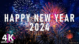 Happy New Year Firework 4K - Beautiful New Year Fireworks Scene With The Best New Year Songs