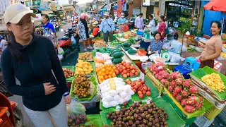 Cambodian street food - walking tour local market fresh fruits, pork, beef, fish, cakes & more