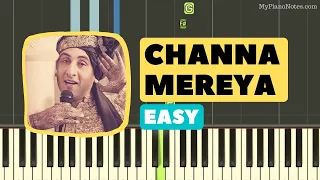 Channa Mereya Piano Tutorial with Chords & Letter Notes | Bollywood Piano Covers