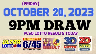 Lotto Result Today 9pm draw October 20, 2023 6/58 6/45 4D Swertres ez2 PCSO