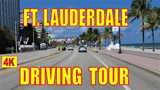 Driving Tour 4K | Ft  Lauderdale Beach to Pompano Beach