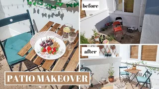 DIY OUTDOOR PATIO MAKEOVER - Before & After | Outdoor Decorating Ideas on a Budget