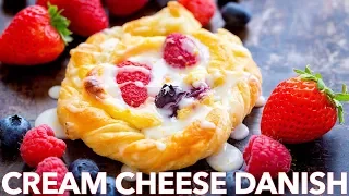 Cream Cheese Danish Pastry Recipe with Berries & Lemon Glaze