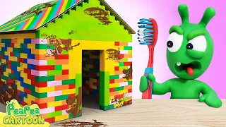 Pea Pea Gets Trouble with Lego House - Kid Learning - PeaPea Cartoon