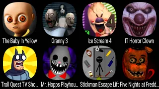 The Baby In Yellow, Granny 3, Ice Scream 4, IT Horror Clown, Troll Quest TV Shows, Mr Hopp's 2 ...