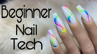 Beginner Nail Tech : Acrylic Application Tutorial | How To Use Pigments For Nail Art