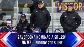 Realizačný tím „dvadsiatky“ zverejnil záverečnú nomináciu na MS juniorov