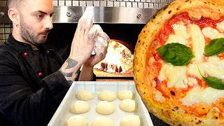 How to make Neapolitan Pizza Dough (biga recipe) in a Neapolitan Pizzeria in Rome, Italy