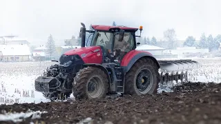 Winter plowing Case IH Optum 300 cvx + Lemken EurOpal 8 #caseih #lemken #agriculture