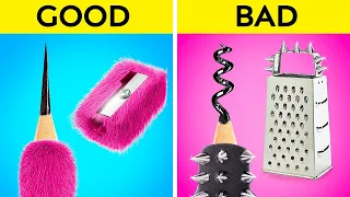 SMART SCHOOL HACKS AND DIY SCHOOL SUPPLY IDEAS || Good VS Bad Student In School By 123GO Like!