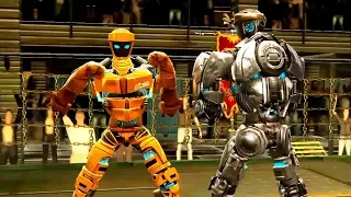 REAL STEEL WRB Atom Gold VS Fat Boy & Zeus & Atom & Bio War