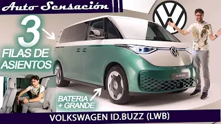 Presentación Volkswagen Id buzz LWB 2023. Ahora con 3 filas de asientos y una batería más grande.